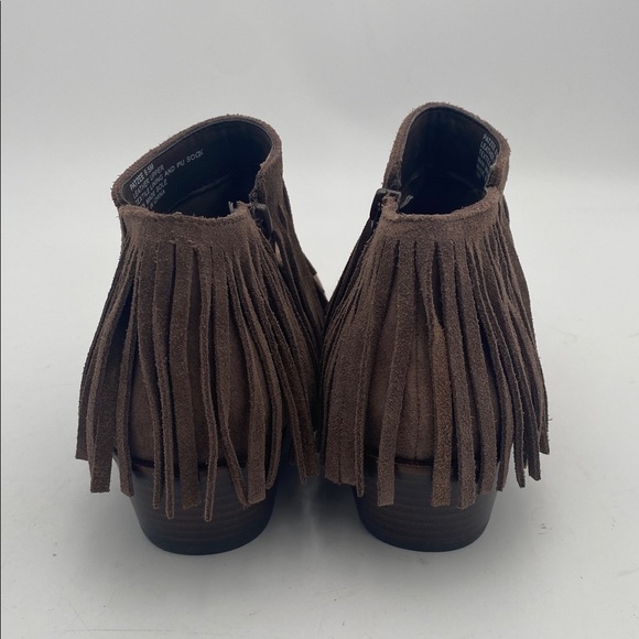 Steve Madden Brown Fringed Western Boots women 6.5M leather suede boho Festival - Picture 4 of 12